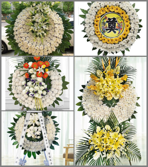 四川成都彭州市红岩镇灵石村花圈速递