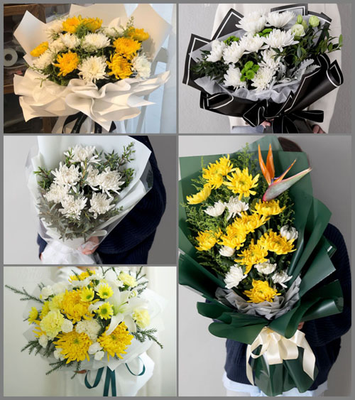 四川成都彭州市红岩镇灵石村白事花束代送